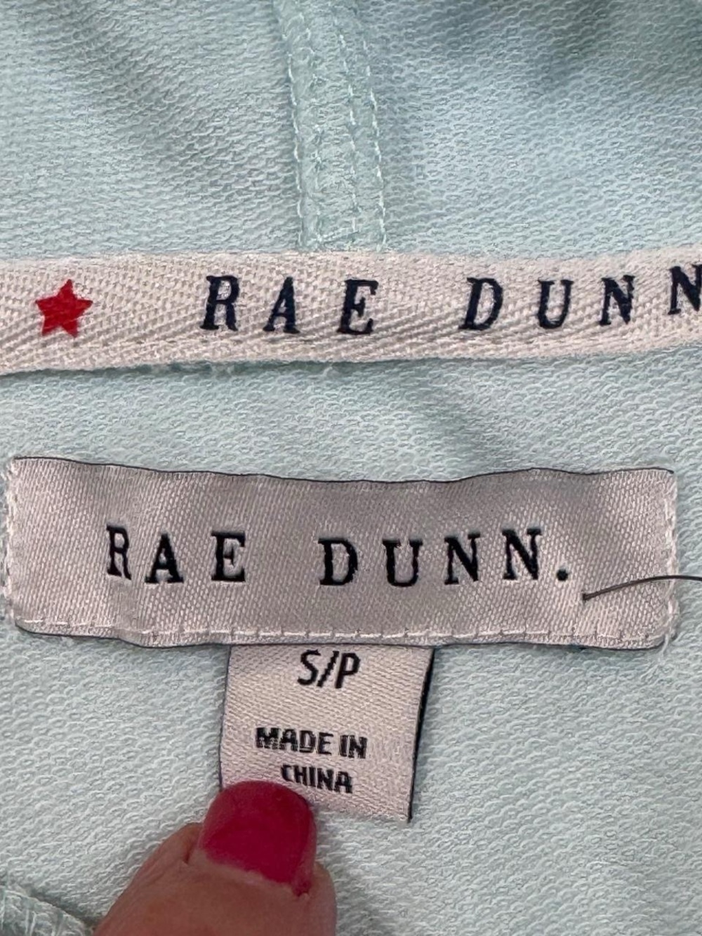 NWT Rae Dunn Teal Beach Ultra Soft Hoodie Sweatshirt Top S/P Coastal Beach - Picture 6 of 8